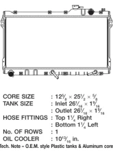 CSF Radiators OEM Plastic Radiator for Mazda Miata 1990-1993, 12 5/8" Core Length                                     - 2807 - Image 2