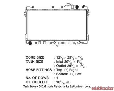 CSF Radiators Plastic Engine Coolant Radiator for Mazda Miata 1990-1997, 1 Row, Aluminum Core - 2808