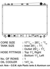 CSF Radiators Engine Coolant Radiator for Toyota Sienna 1998-2003, Plastic-Aluminum, 17 11/16" Core                                     - 2817 - Image 2