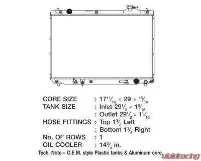 CSF Radiators Engine Coolant Radiator for Toyota Highlander 2001-2007, Plastic-Aluminum Construction - 2822