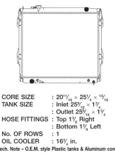 CSF Radiators OEM Plastic Radiator for Toyota Tacoma 1995-2004, 20 11/16" Core Length                                     - 2826 - Image 2