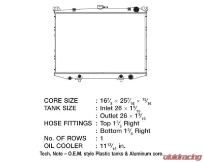 CSF Radiators Engine Coolant Radiator for Nissan Pathfinder 1986-1997, Plastic-Aluminum, 16 3/4" Core - 2834