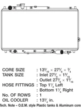 CSF Radiators Engine Coolant Radiator for Kia Sephia/Spectra 1998-2004, Plastic-Aluminum                                     - 2927 - Image 2