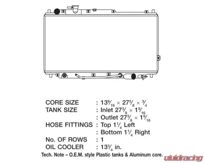 CSF Radiators Engine Coolant Radiator for Kia Sephia/Spectra 1998-2004, Plastic-Aluminum - 2927