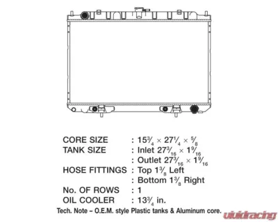 CSF Radiators OEM Plastic Radiator for Infiniti I30 2000-2001, I35 2002-2004, Nissan Maxima 2000-2003 - 2929