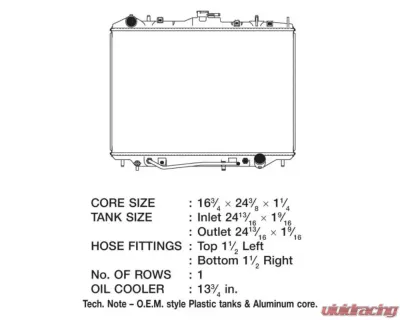 CSF Radiators OEM Plastic Radiator for Honda Passport Isuzu Amigo Axiom Rodeo 1998-2004 - 2932