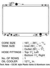 CSF Radiators Engine Coolant Radiator for Lexus SC 1992-2000, Plastic-Aluminum, 16 3/4" Core                                     - 2936 - Image 2