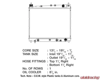 CSF Radiators OEM Plastic Radiator for Scion xA xB Toyota Echo 2000-2005, 1 Row, Aluminum Core - 3001