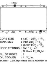 CSF Radiators OEM Plastic Radiator for Suzuki Aerio 2002-2007, 13.75" x 28.25" Aluminum Core                                     - 3004 - Image 2
