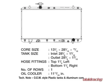 CSF Radiators OEM Plastic Radiator for Suzuki Aerio 2002-2007, 13.75" x 28.25" Aluminum Core - 3004