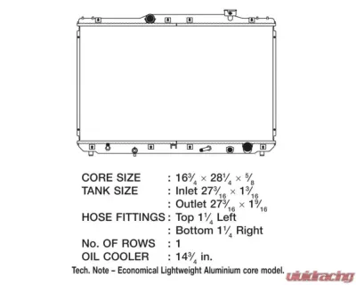 CSF Radiators Engine Coolant Radiator for Toyota Camry 1992-1996, Plastic-Aluminum, 16.75"x28.25" - 3087