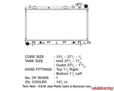 CSF Radiators OEM Plastic Radiator for Subaru Forester/Impreza 1999-2002, Aluminum Core - 3099