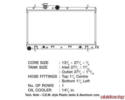 CSF Radiators Engine Coolant Radiator for Subaru Baja 2003-2006, Legacy 2000-2004, Outback 2000-2004, Plastic Tank-Aluminum Core - 3100