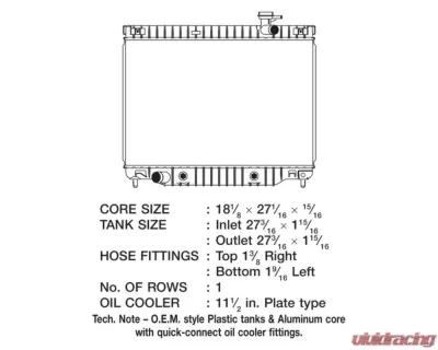 CSF Radiators Engine Coolant Radiator for Buick, Chevy, GMC, Isuzu, Oldsmobile, Saab 2002-2009 - 3107