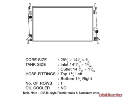 CSF OEM Plastic Radiator for Mazda 3 2004-2009, 26 3/8" Length, Aluminum Core - 3122