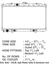 CSF Radiators Engine Coolant Radiator for Nissan Sentra 2002-2006, Plastic-Aluminum, 14 3/16" Core                                     - 3134 - Image 2