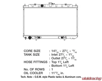 CSF Radiators Engine Coolant Radiator for Nissan Sentra 2002-2006, Plastic-Aluminum, 14 3/16" Core - 3134