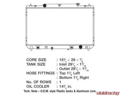 CSF Radiators Engine Coolant Radiator for Toyota Solara 2002-2003, Plastic-Aluminum, 15 13/16" - 3152