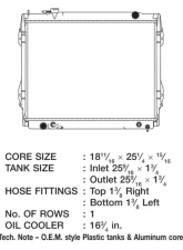 CSF Radiators OEM Plastic Engine Coolant Radiator for Toyota Tacoma 1995-2004                                     - 3154 - Image 2
