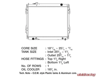 CSF Radiators OEM Plastic Engine Coolant Radiator for Toyota Tacoma 1995-2004 - 3154