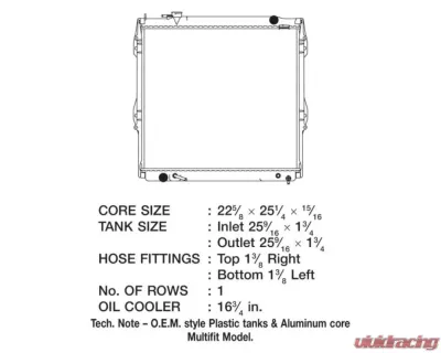 CSF Radiators Engine Coolant Radiator for Toyota Tacoma 1995-2004, Plastic-Aluminum, 22 5/8" Core - 3157