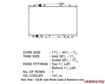 CSF Radiators OEM Plastic Radiator for Honda Odyssey 2005-2010, Direct Fit Replacement - 3187