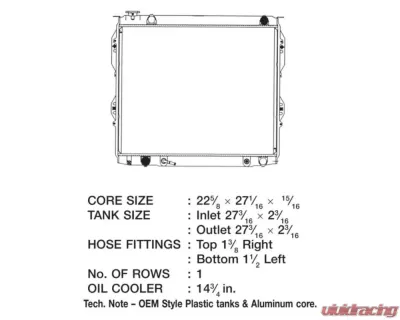 CSF Radiators OEM Plastic Radiator for Toyota Tundra 2005-2006, Aluminum Core 22 5/8" - 3235