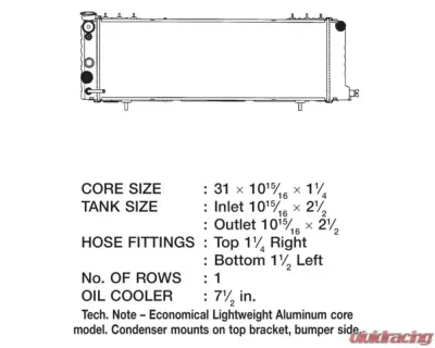 CSF Radiators OEM Plastic Radiator for Jeep Cherokee 1991-2001, 3251 Model - 3251