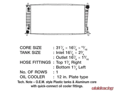 CSF Radiators OEM Plastic Radiator for Ford F-150 F-250 F-350 Lincoln Mark Lt Navigator 2005-2008 - 3276