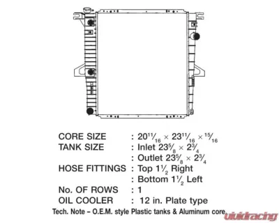 CSF Radiators OEM Plastic Radiator for Ford Explorer, Ranger, Sport Trac, Mercury Mountaineer 2000-2005 - 3280