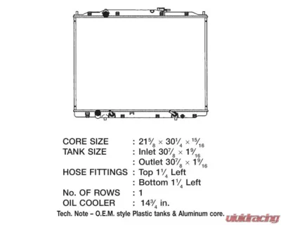 CSF OEM Plastic Radiator for Honda Ridgeline 2006-2009, 3284, Durable Cooling System - 3284