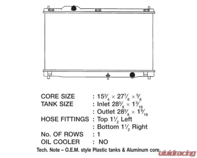 CSF Radiators OEM Plastic Radiator for Lexus GS 2006-2011, Aluminum Core, 15 13/16" Length - 3297