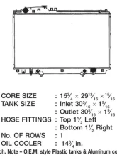 CSF Radiators Engine Coolant Radiator for Lexus SC 2002-2010, Plastic-Aluminum, 15 3/4" Core                                     - 3300 - Image 2