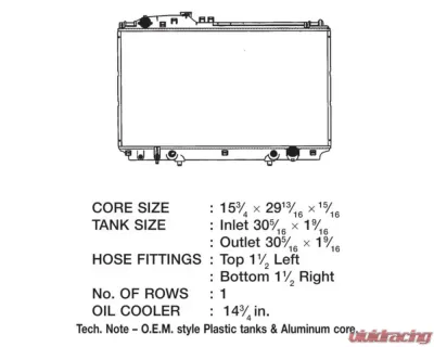 CSF Radiators Engine Coolant Radiator for Lexus SC 2002-2010, Plastic-Aluminum, 15 3/4" Core - 3300