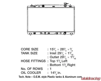 CSF Radiators OEM Plastic Radiator for Toyota Camry 2007-2011, Aluminum Core, 15 3/4" Length - 3312