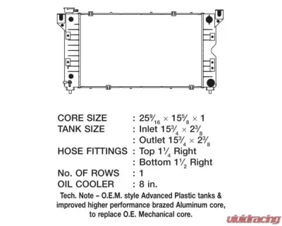 CSF Radiators OEM Plastic Radiator for Dodge Caravan 2.4L 1996-2000, 3319 - 3319