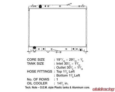 CSF Radiators OEM Plastic Radiator for Mazda CX-9 3.5L 2007-2015, Aluminum Core - 3344