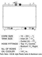 CSF Radiators OEM Plastic Radiator for Nissan Versa 1.8L 2007-2009, Aluminum Core                                     - 3348 - Image 2