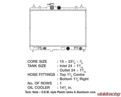 CSF Radiators OEM Plastic Radiator for Nissan Versa 1.8L 2007-2009, Aluminum Core - 3348