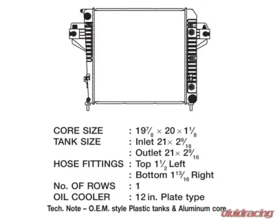 CSF Radiators CSF OEM Plastic Radiator for Jeep Liberty 3.7L 2002-2006 - 3363