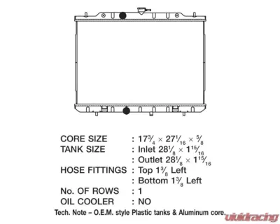 CSF Radiators OEM Plastic Radiator for Nissan Rogue 2.5L 2008-2013, Aluminum Core - 3373