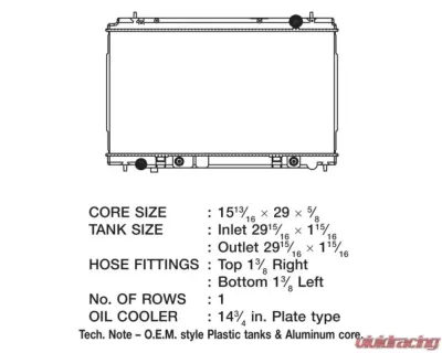 CSF Radiators OEM Plastic Radiator for Nissan 350Z 3.5L 2007-2008, Aluminum Core - 3374