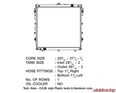 CSF Radiators OEM Plastic Radiator for Toyota Tundra 4.0L 2007-2014, Aluminum Core - 3377