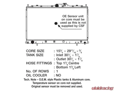 CSF Radiators Engine Coolant Radiator for Mitsubishi Galant 2.4L 2007-2010, Plastic-Aluminum - 3382