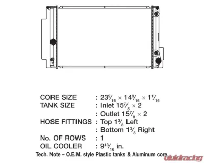 CSF Radiators OEM Plastic Radiator for Scion xB 2.4L 2008-2015, Aluminum Core, Crossflow Design - 3387