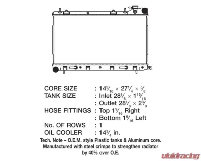 CSF Radiators OEM Plastic Radiator for Subaru Forester 2.5L 2006-2008, Aluminum Core - 3391