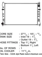 CSF Radiators Plastic Radiator for Mazda MPV 3.0L 2002-2005, OE Style, 27 3/16" Length                                     - 3394 - Image 2