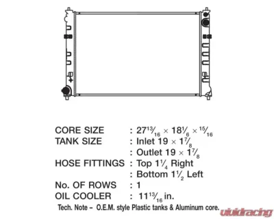 CSF Radiators Plastic Radiator for Mazda MPV 3.0L 2002-2005, OE Style, 27 3/16" Length - 3394