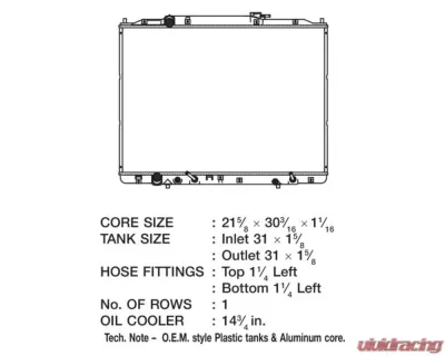CSF OEM Plastic Radiator for Honda Pilot 3.5L 2009-2015, 3402 Model - 3402