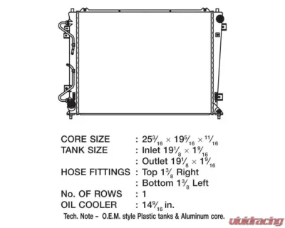 CSF Radiators OEM Plastic Radiator for Kia Rondo 2.4L 2007-2012, Aluminum Core - 3407